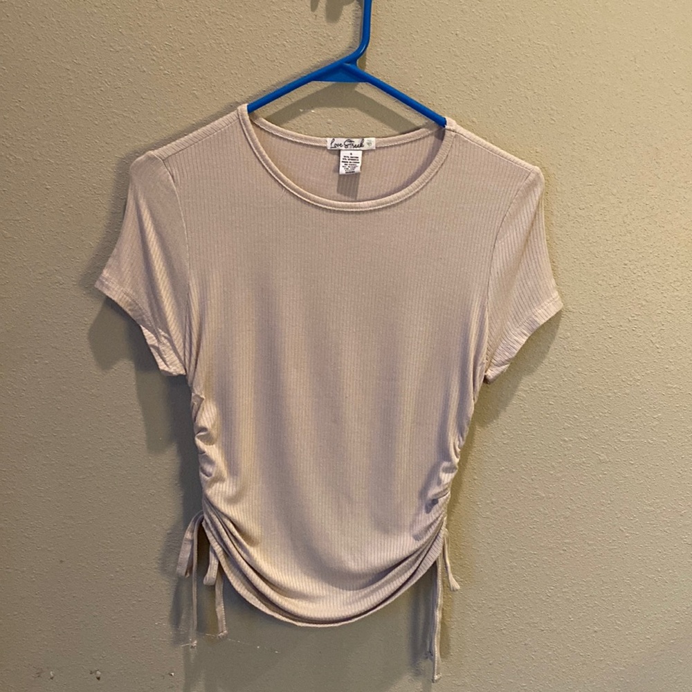 Light tan ruched tee